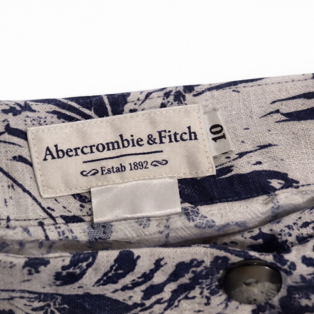 Abercrombie & Fitch Navy Blue Floral Wrap Midi Skirt Size 10